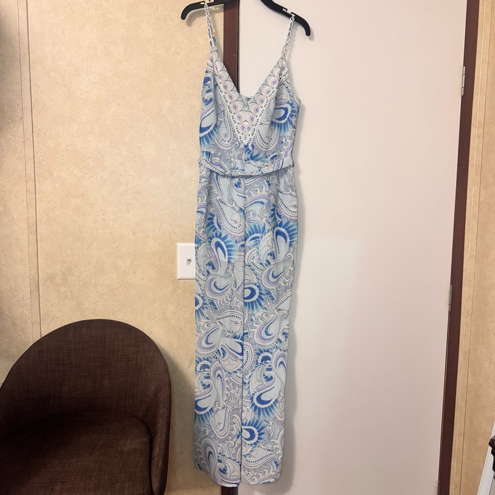 Marciano Paisley Elegant Blue Women's Jumpsuit